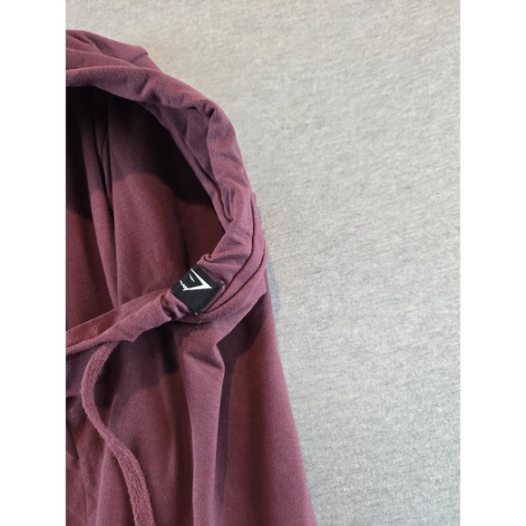 Gymshark Aura Hoodie Womens XS Berry Red Pullover Funnel‎ Neck Oversized Crop - Picture 4 of 8